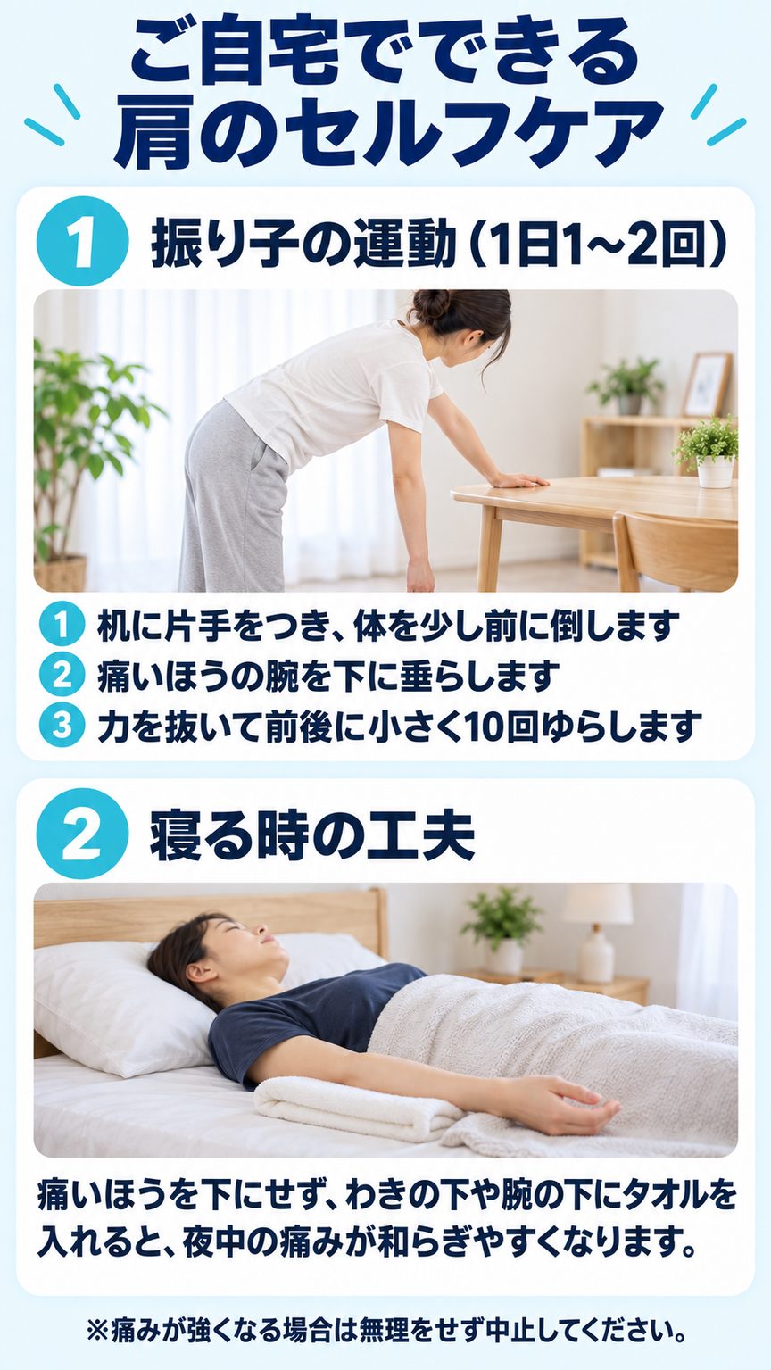 四十肩五十肩｜ご自宅でできる四十肩五十肩セルフケア